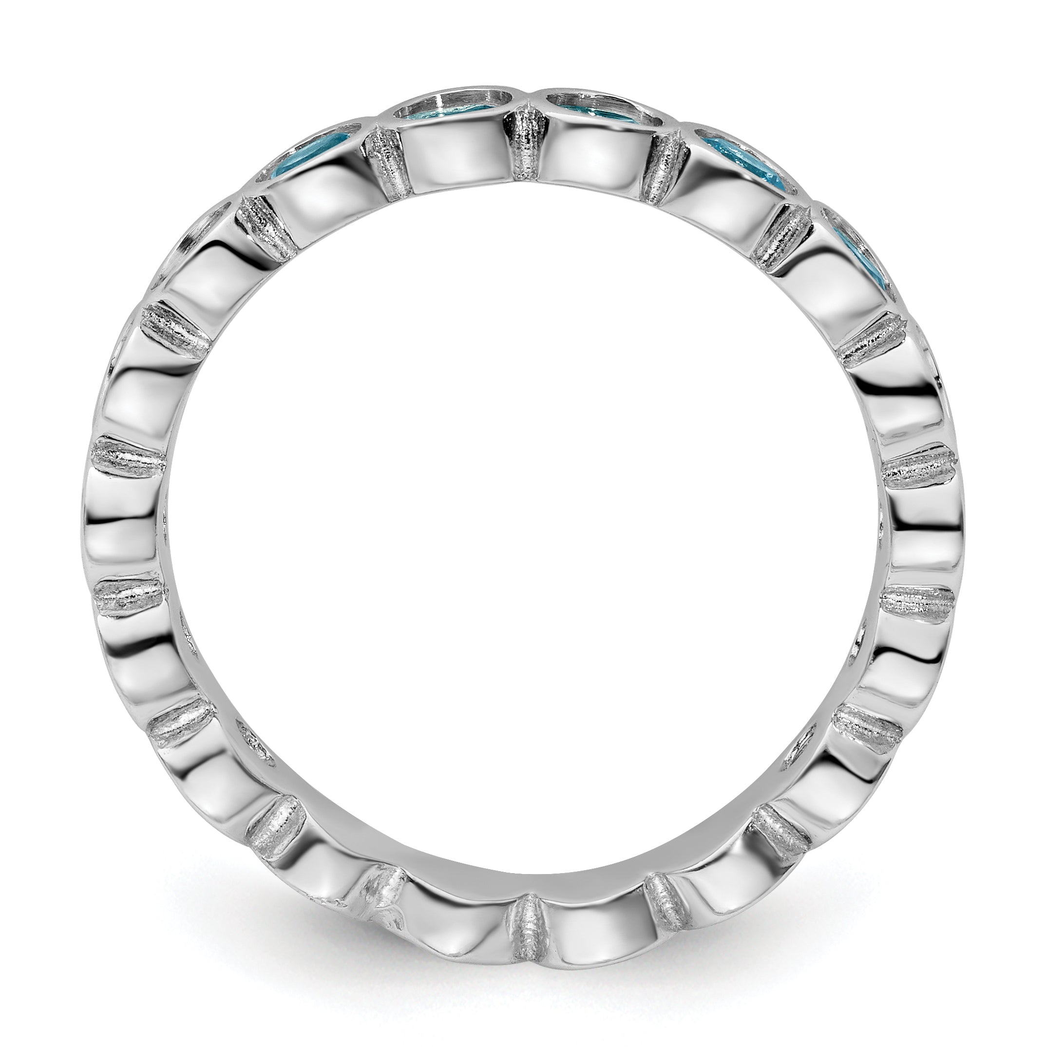 Sterling Silver Stackable Expressions Blue Topaz Ring Secondary image