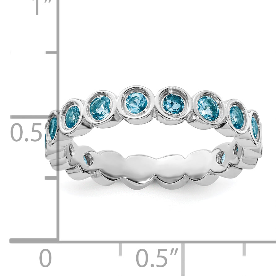Sterling Silver Stackable Expressions Blue Topaz Ring