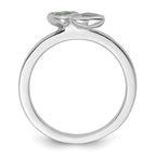 Sterling Silver Stackable Expressions Aquamarine Double Heart Ring
