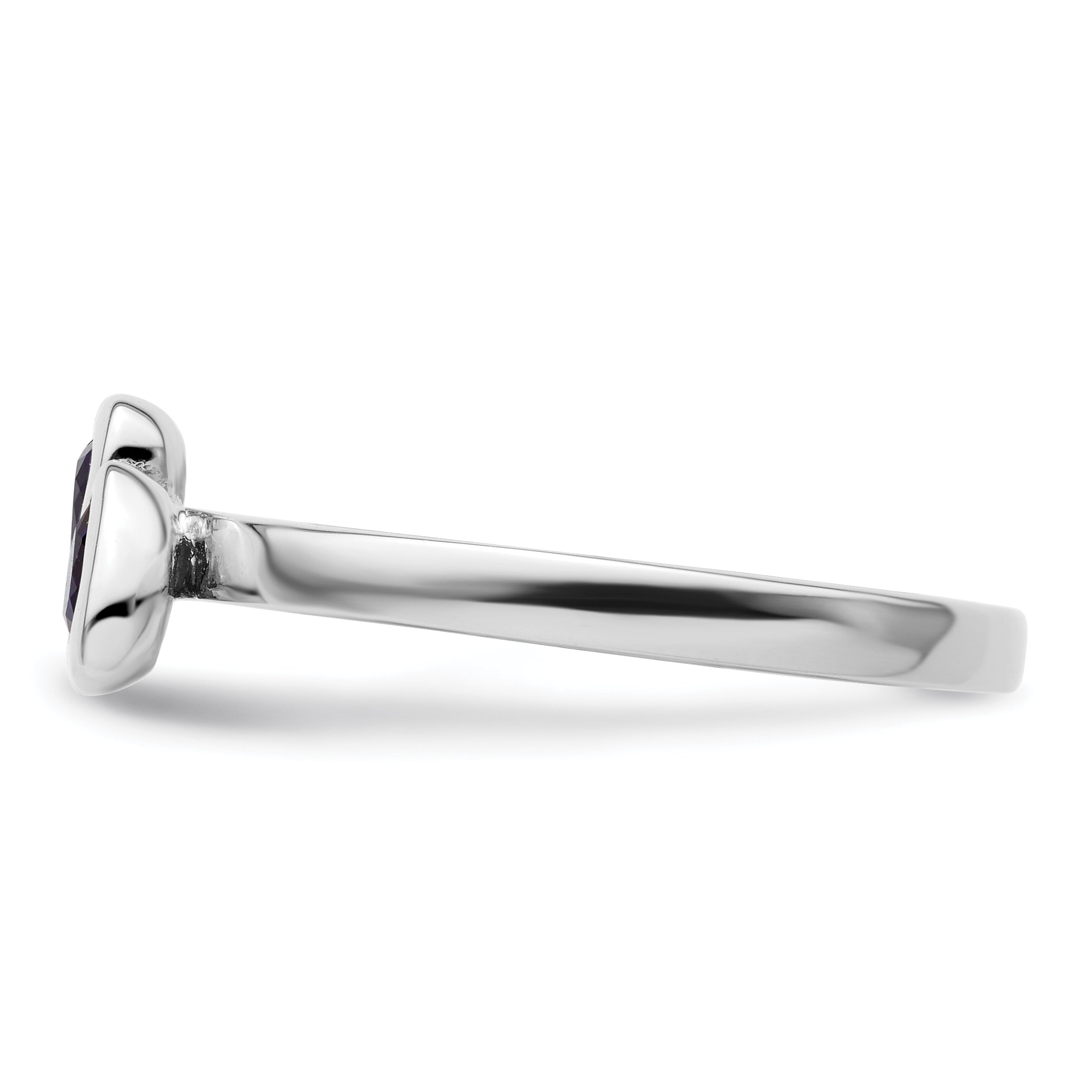 Sterling Silver Stackable Expressions Cr. Sapphire Double Heart Ring