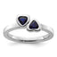 Sterling Silver Stackable Expressions Cr. Sapphire Double Heart Ring