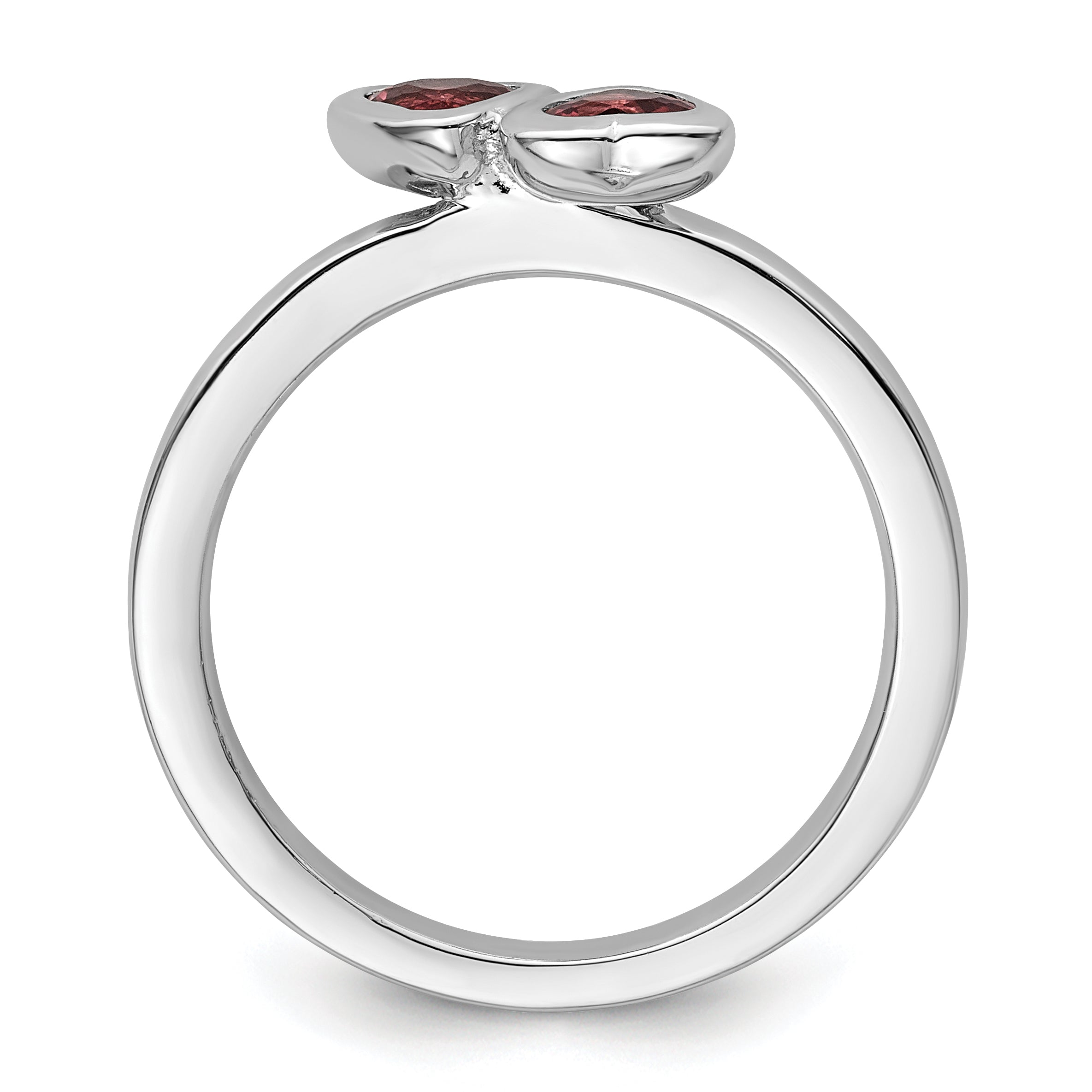 Sterling Silver Stackable Expressions Pink Tourmaline Double Heart Ring Secondary image
