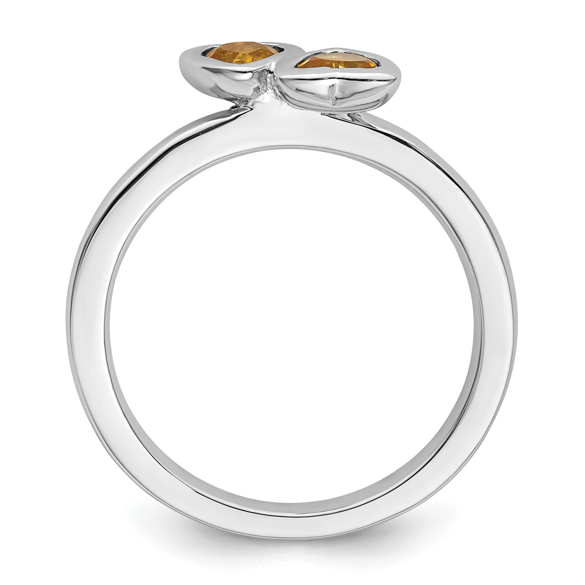 Sterling Silver Stackable Expressions Citrine Double Heart Ring Secondary image