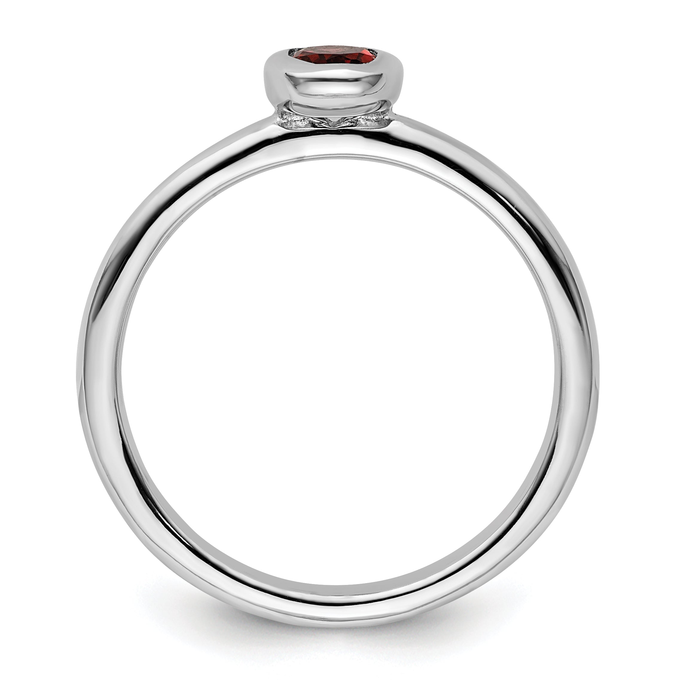 Sterling Silver Stackable Expressions Oval Garnet Ring Secondary image