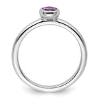 Sterling Silver Stackable Expressions Oval Amethyst Ring