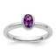 Sterling Silver Stackable Expressions Oval Amethyst Ring