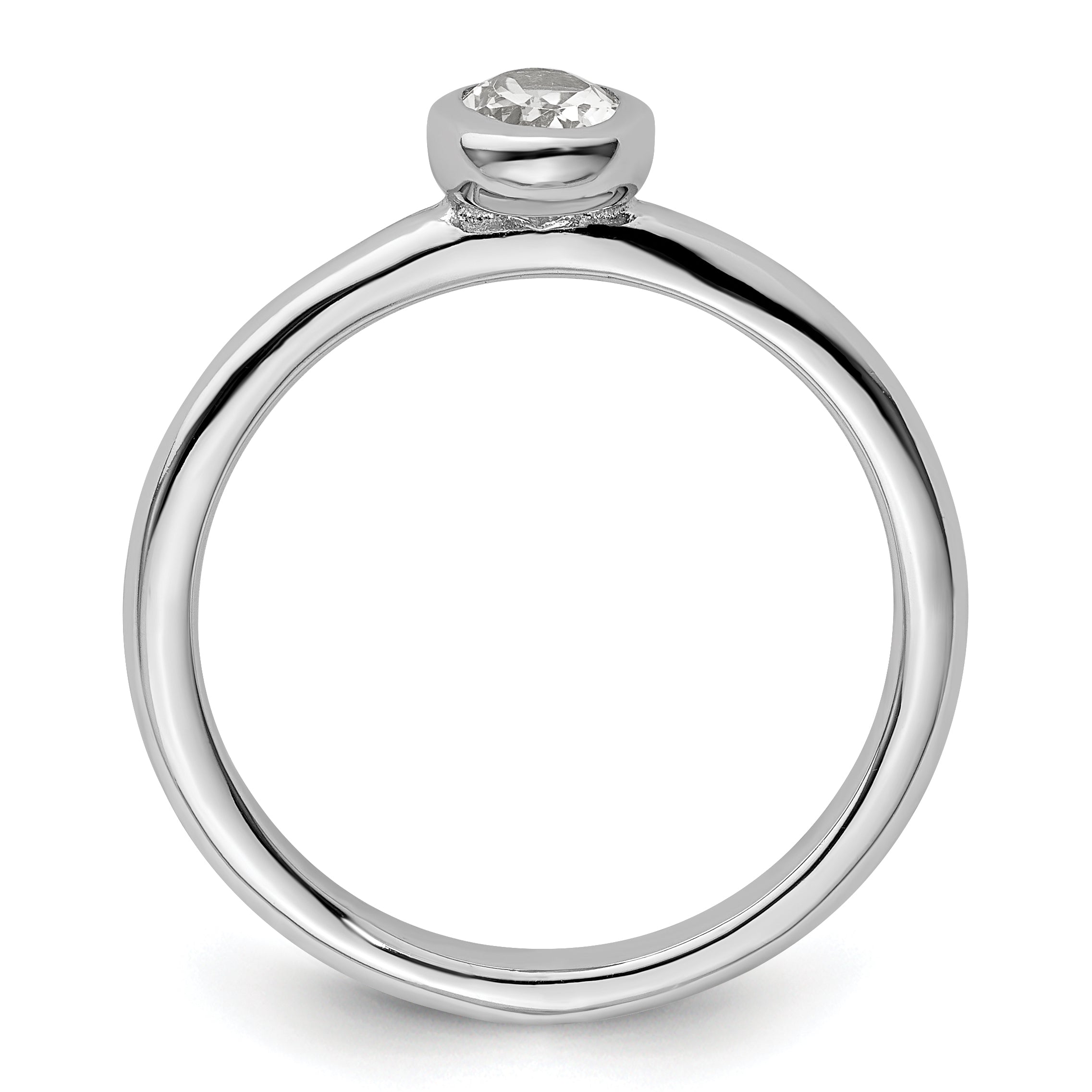 Sterling Silver Stackable Expressions Oval White Topaz Ring Secondary image