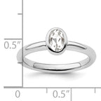 Sterling Silver Stackable Expressions Oval White Topaz Ring