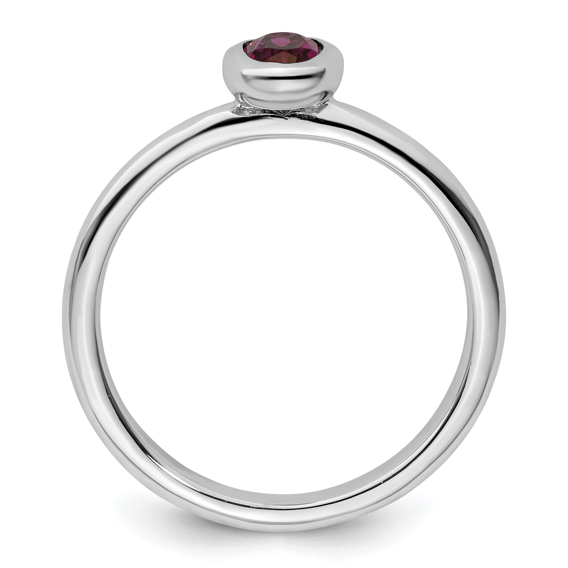 Sterling Silver Stackable Expressions Oval Rhodolite Garnet Ring Secondary image