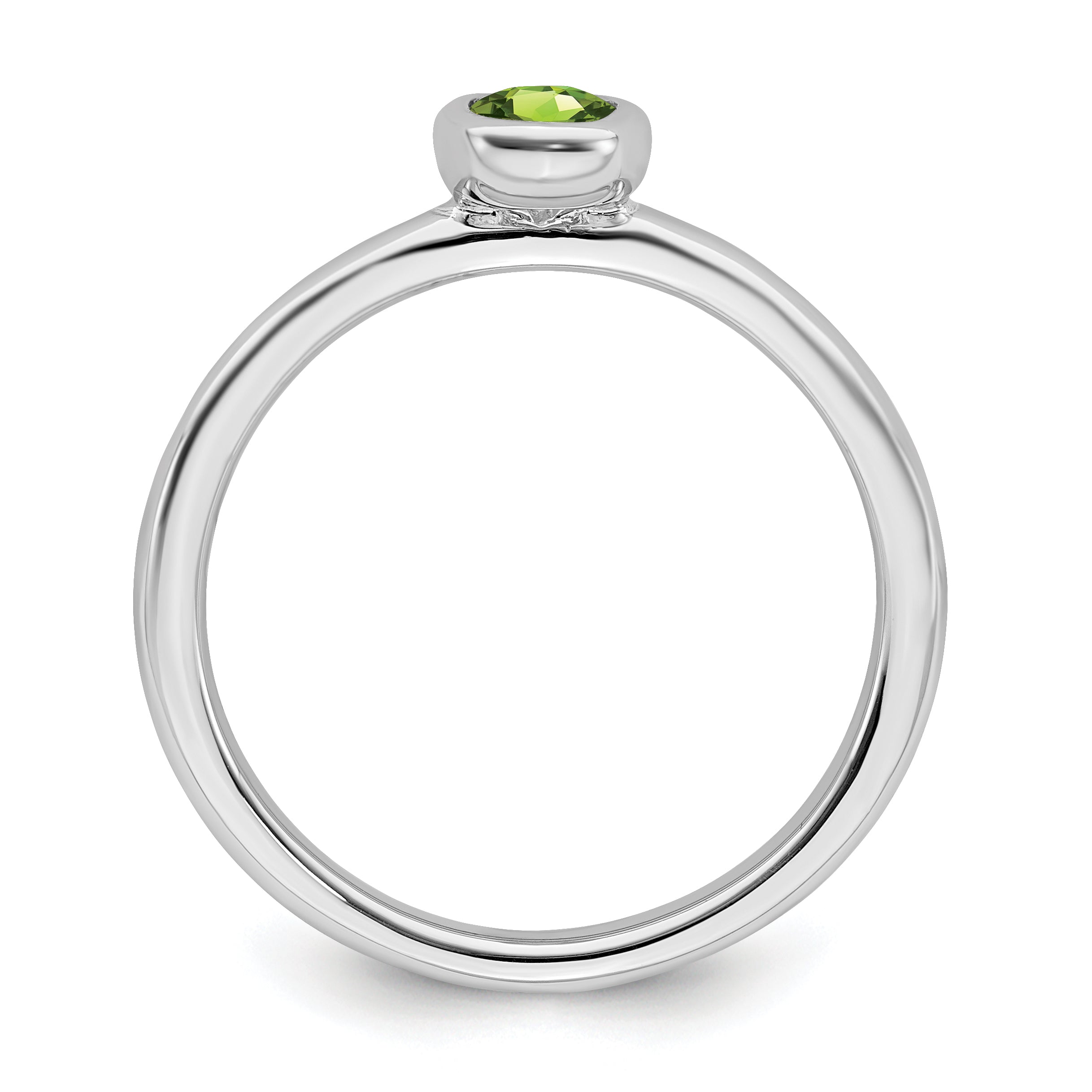 Sterling Silver Stackable Expressions Oval Peridot Ring Secondary image