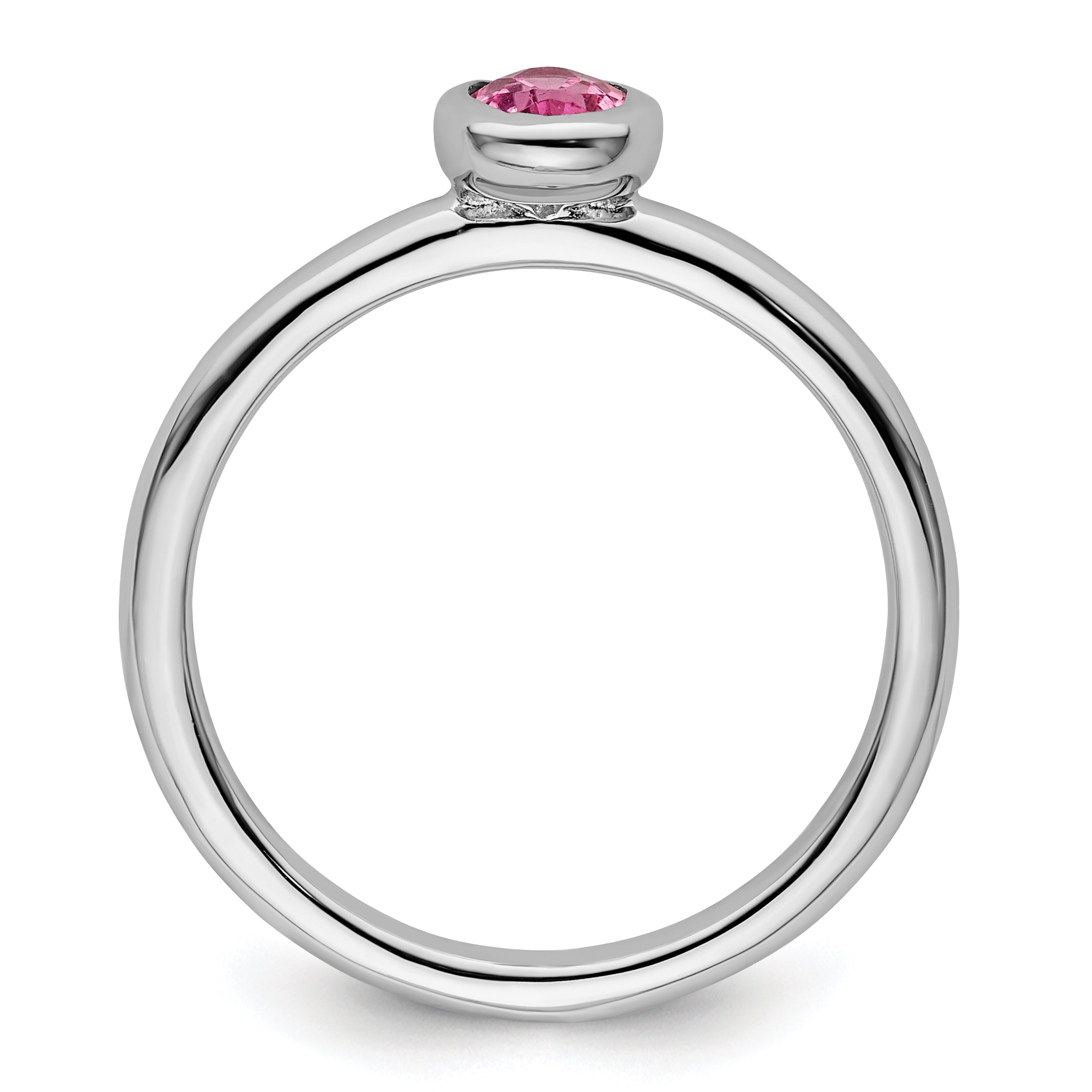 Sterling Silver Stackable Expressions Oval Pink Tourmaline Ring Secondary image