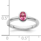 Sterling Silver Stackable Expressions Oval Pink Tourmaline Ring