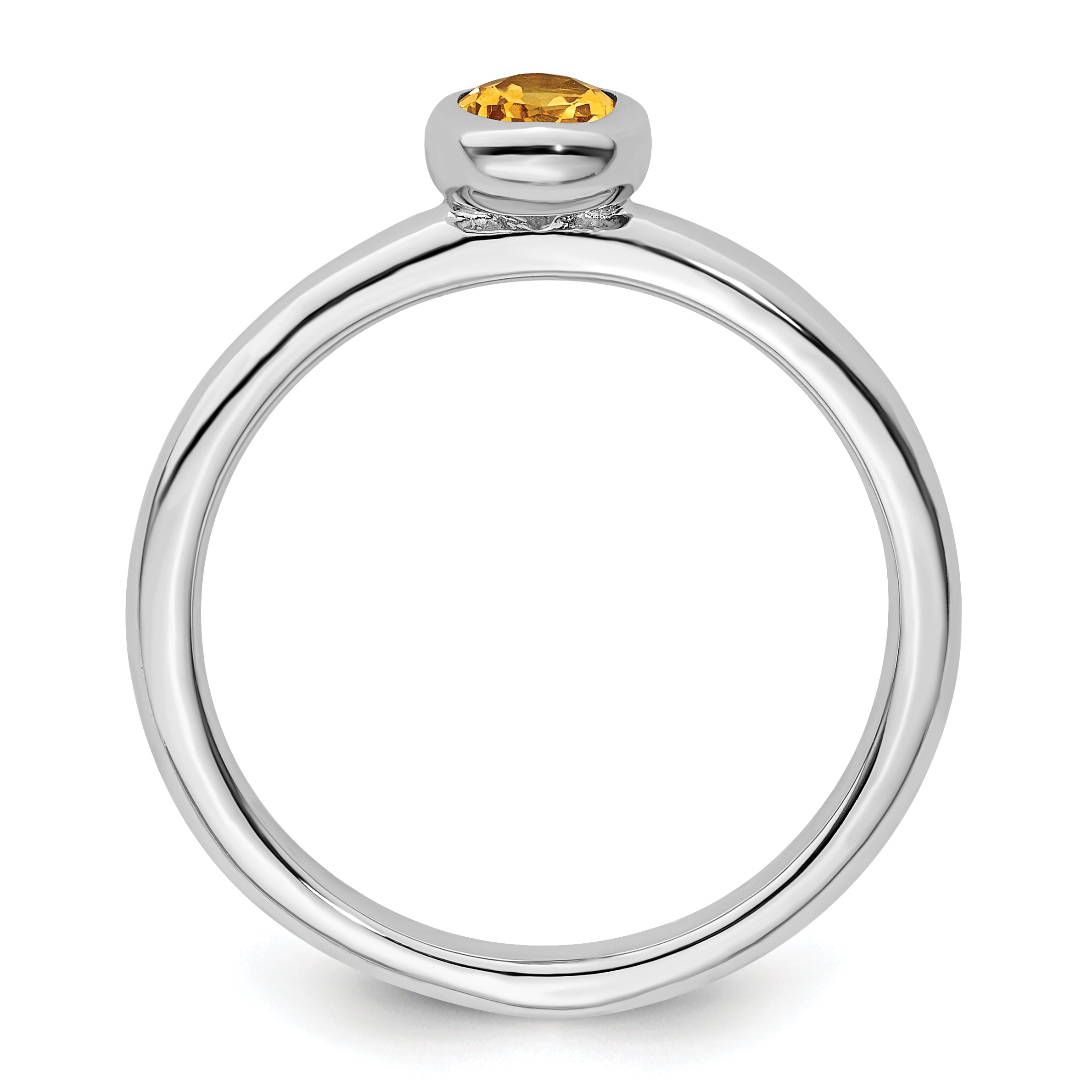 Sterling Silver Stackable Expressions Oval Citrine Ring Secondary image