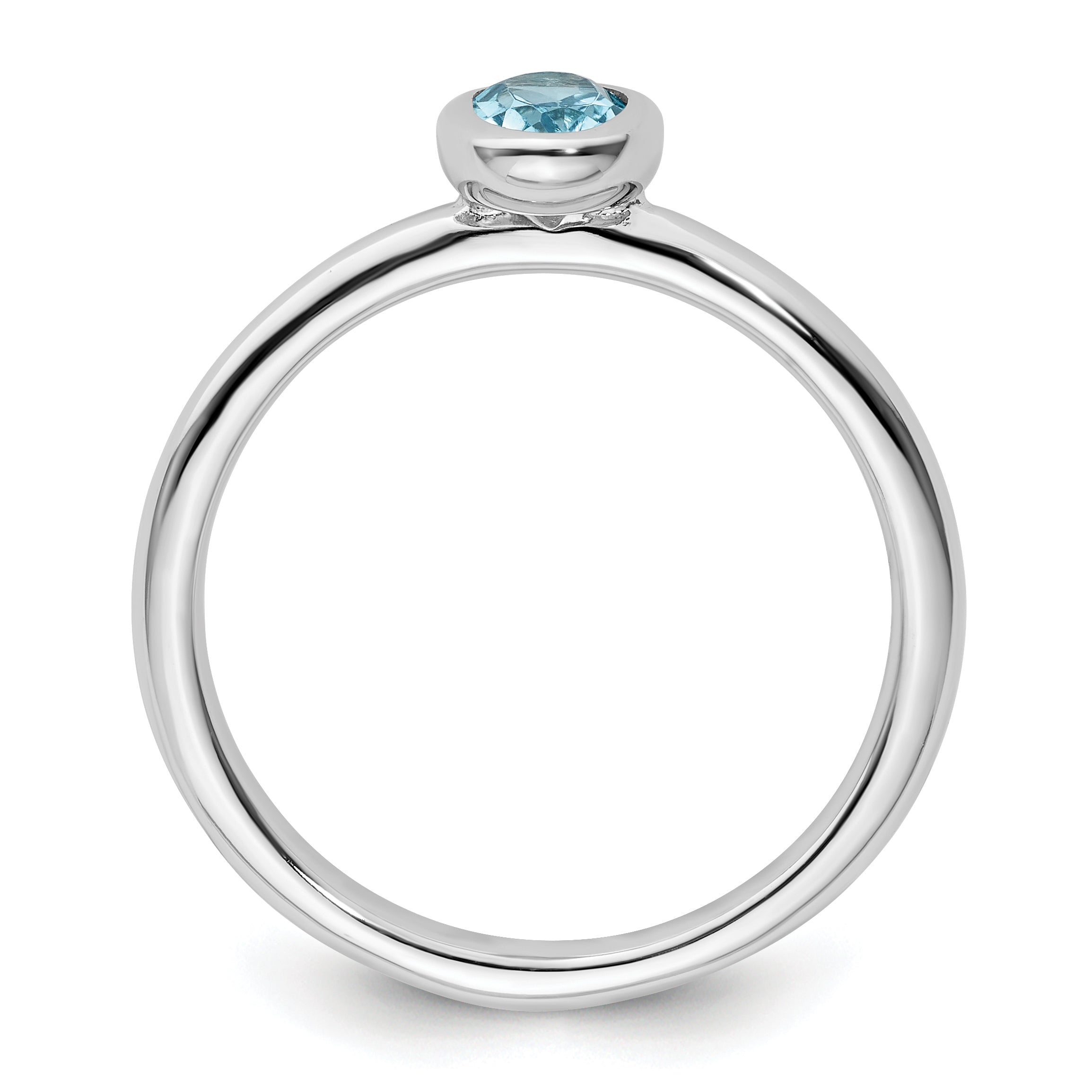Sterling Silver Stackable Expressions Oval Blue Topaz Ring Secondary image