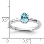 Sterling Silver Stackable Expressions Oval Blue Topaz Ring