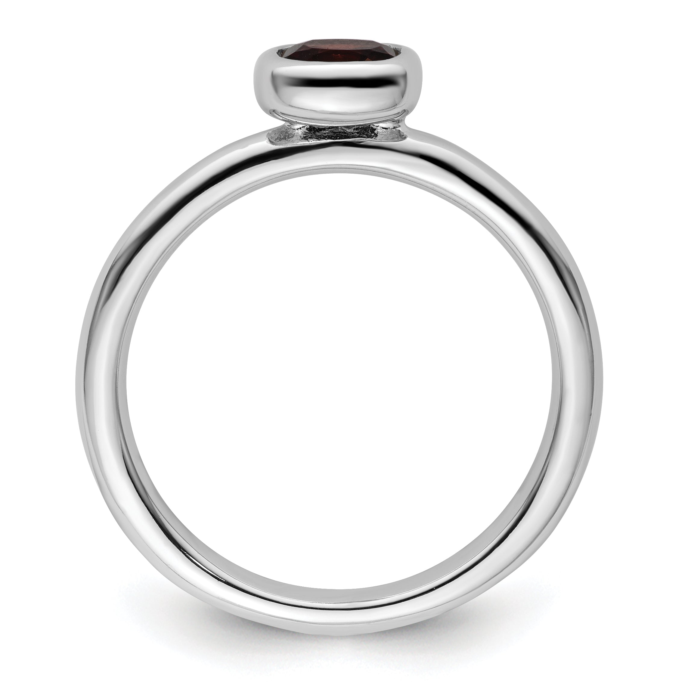 Sterling Silver Stackable Expressions Cushion Cut Garnet Ring Secondary image