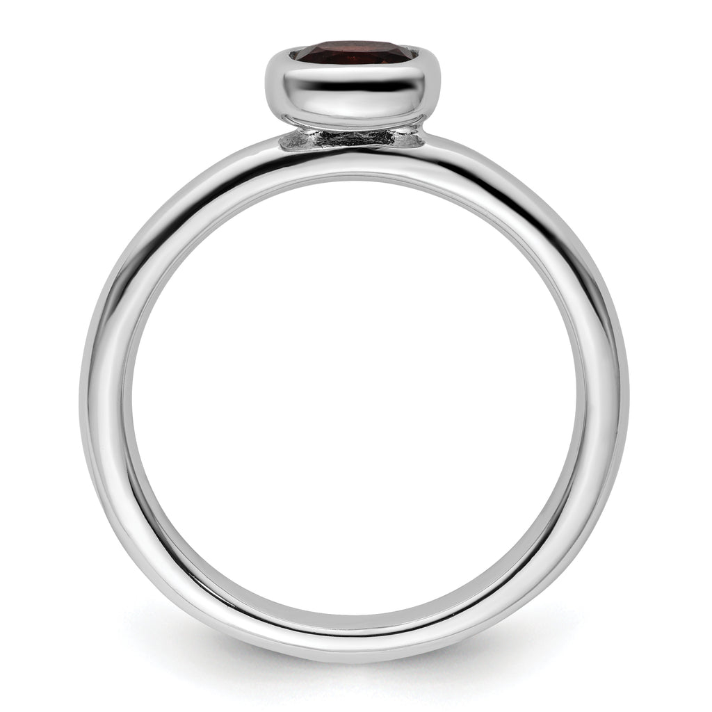Sterling Silver Stackable Expressions Cushion Cut Garnet Ring