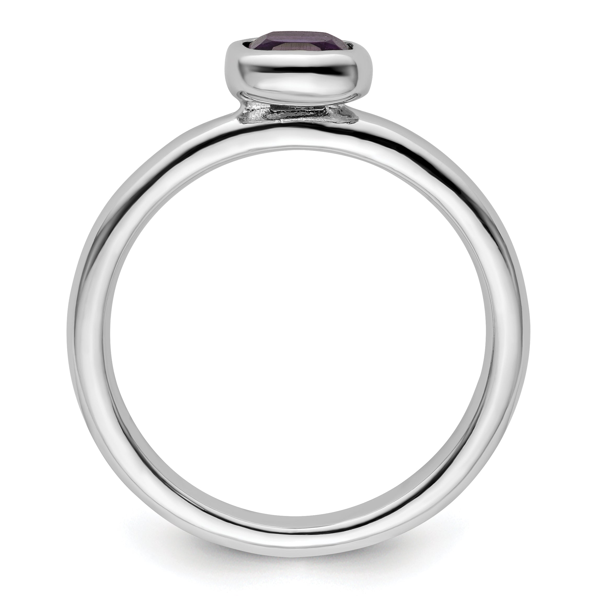 Sterling Silver Stackable Expressions Cushion Cut Amethyst Ring Secondary image