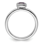 Sterling Silver Stackable Expressions Cushion Cut Amethyst Ring