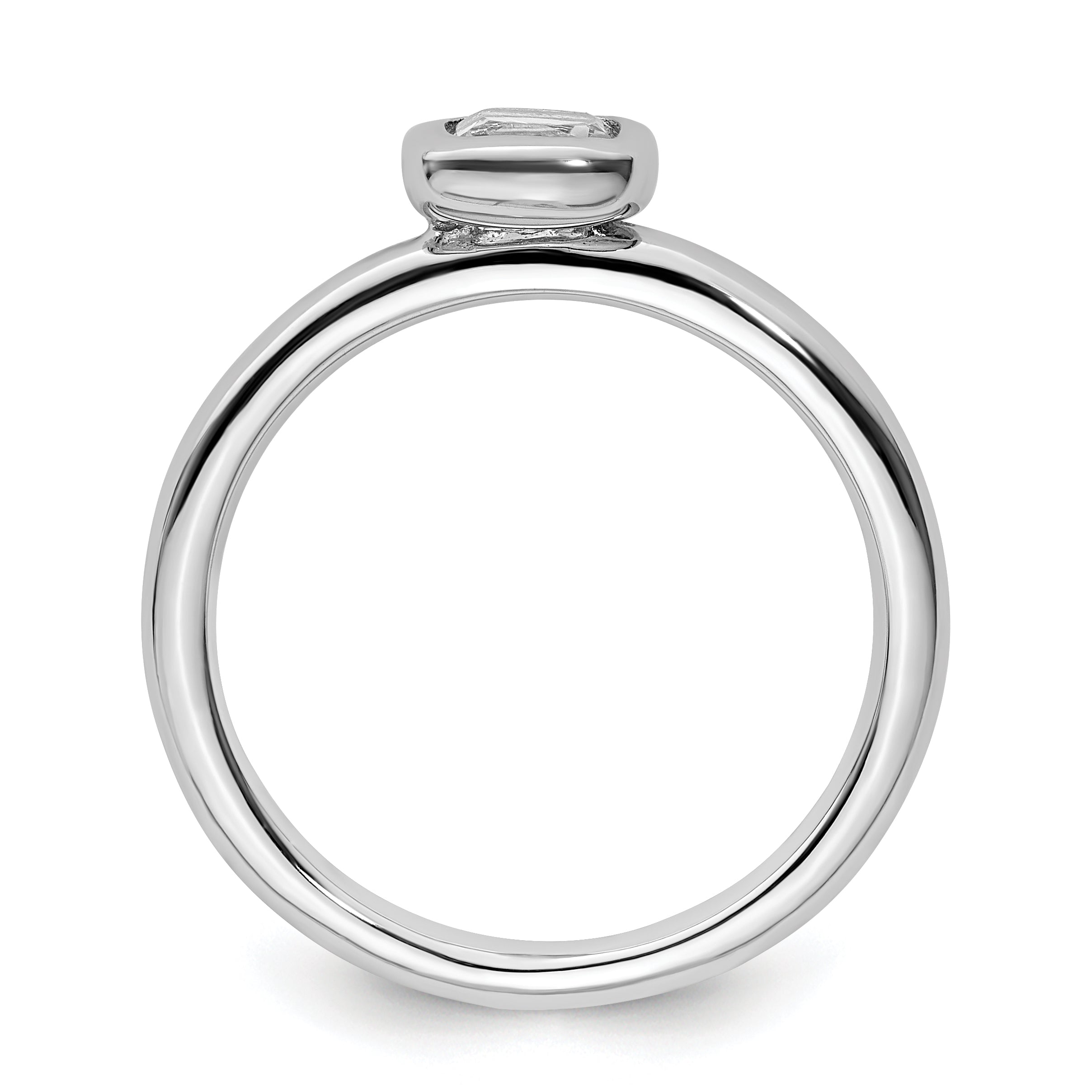 Sterling Silver Stackable Expressions Cushion Cut White Topaz Ring Secondary image