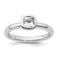 Sterling Silver Stackable Expressions Cushion Cut White Topaz Ring