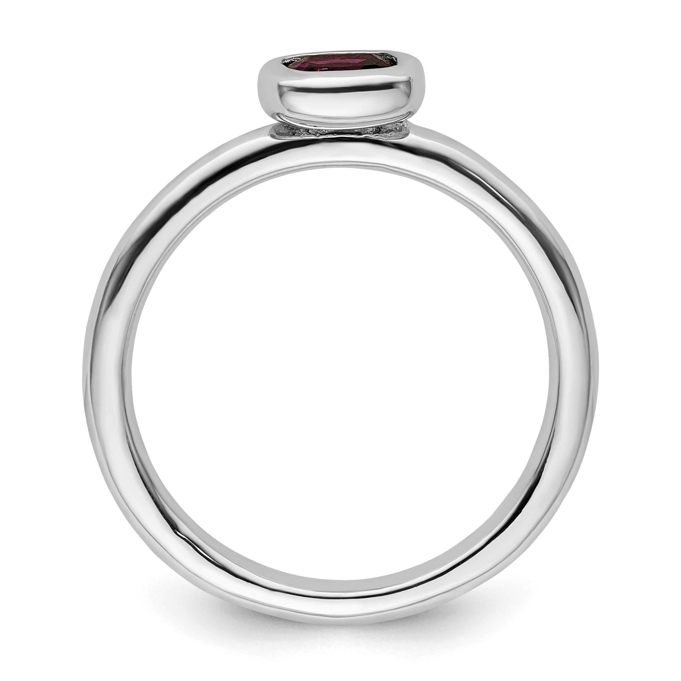 SS Stackable Expressions Cushion Cut Rhodolite Garnet Ring Secondary image