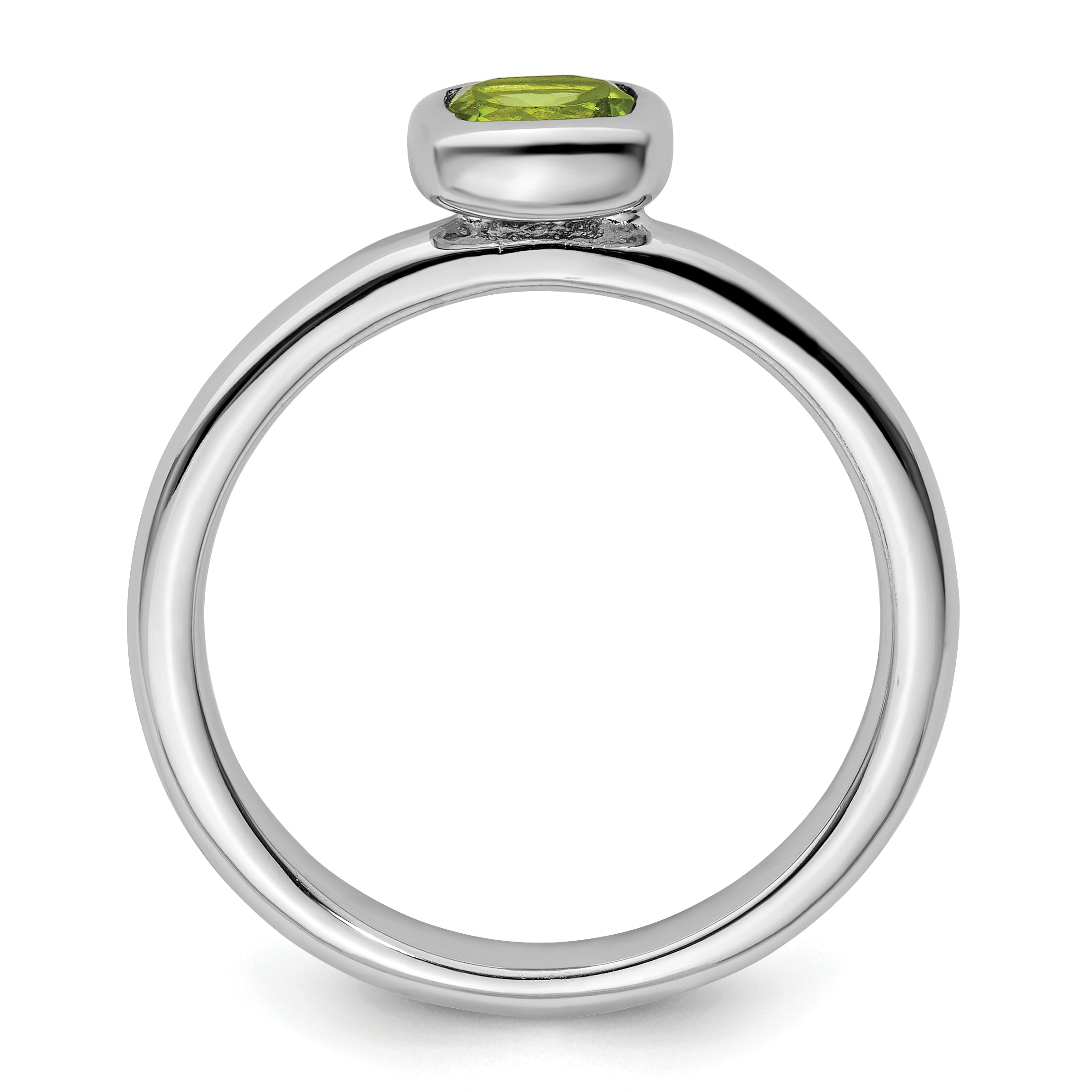 Sterling Silver Stackable Expressions Cushion Cut Peridot Ring Secondary image