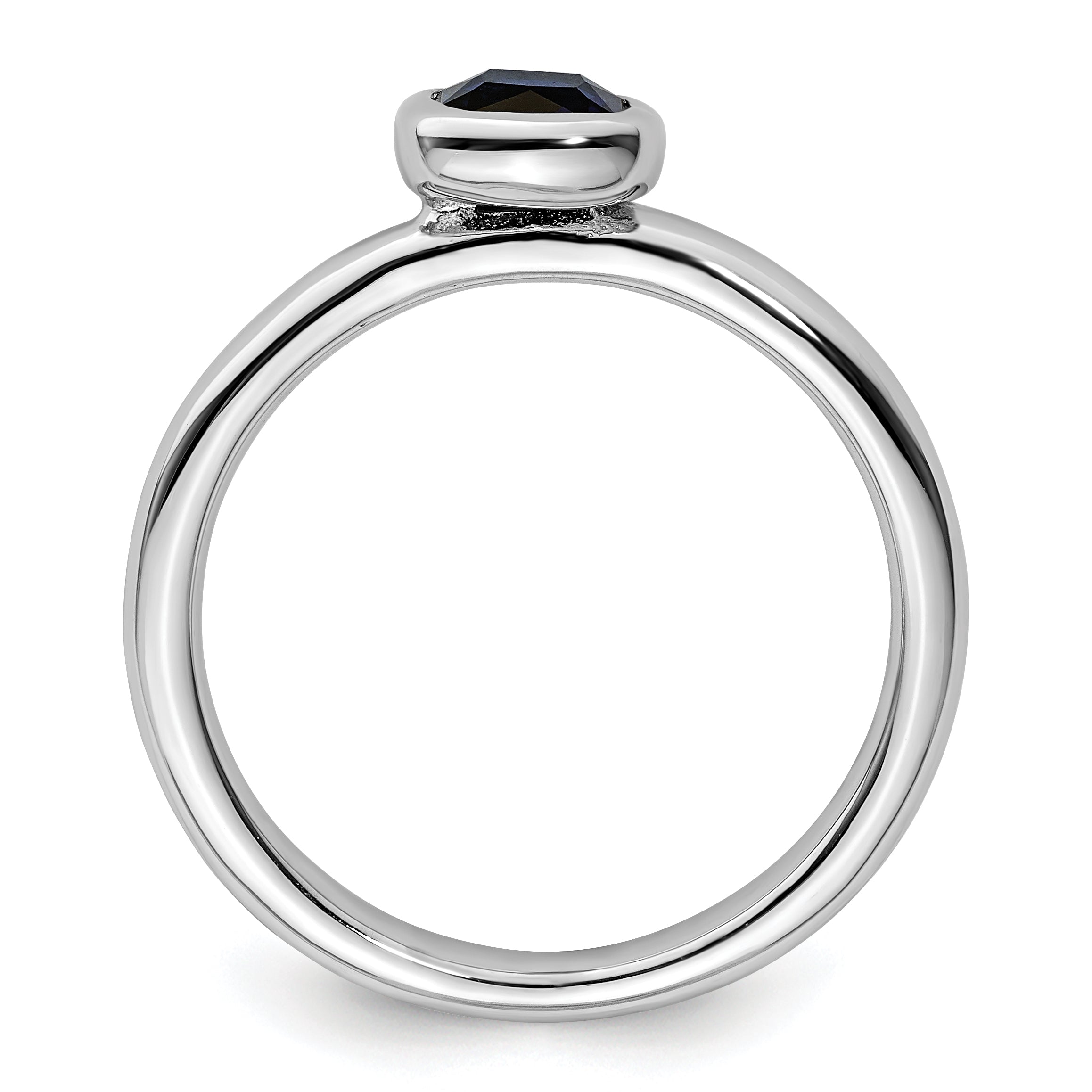 Sterling Silver Stackable Expressions Cushion Cut Cr. Sapphire Ring Secondary image