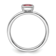 SS Stackable Expressions Cushion Cut Pink Tourmaline Ring