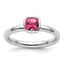 SS Stackable Expressions Cushion Cut Pink Tourmaline Ring