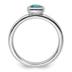 Sterling Silver Stackable Expressions Cushion Cut Blue Topaz Ring