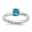 Sterling Silver Stackable Expressions Cushion Cut Blue Topaz Ring