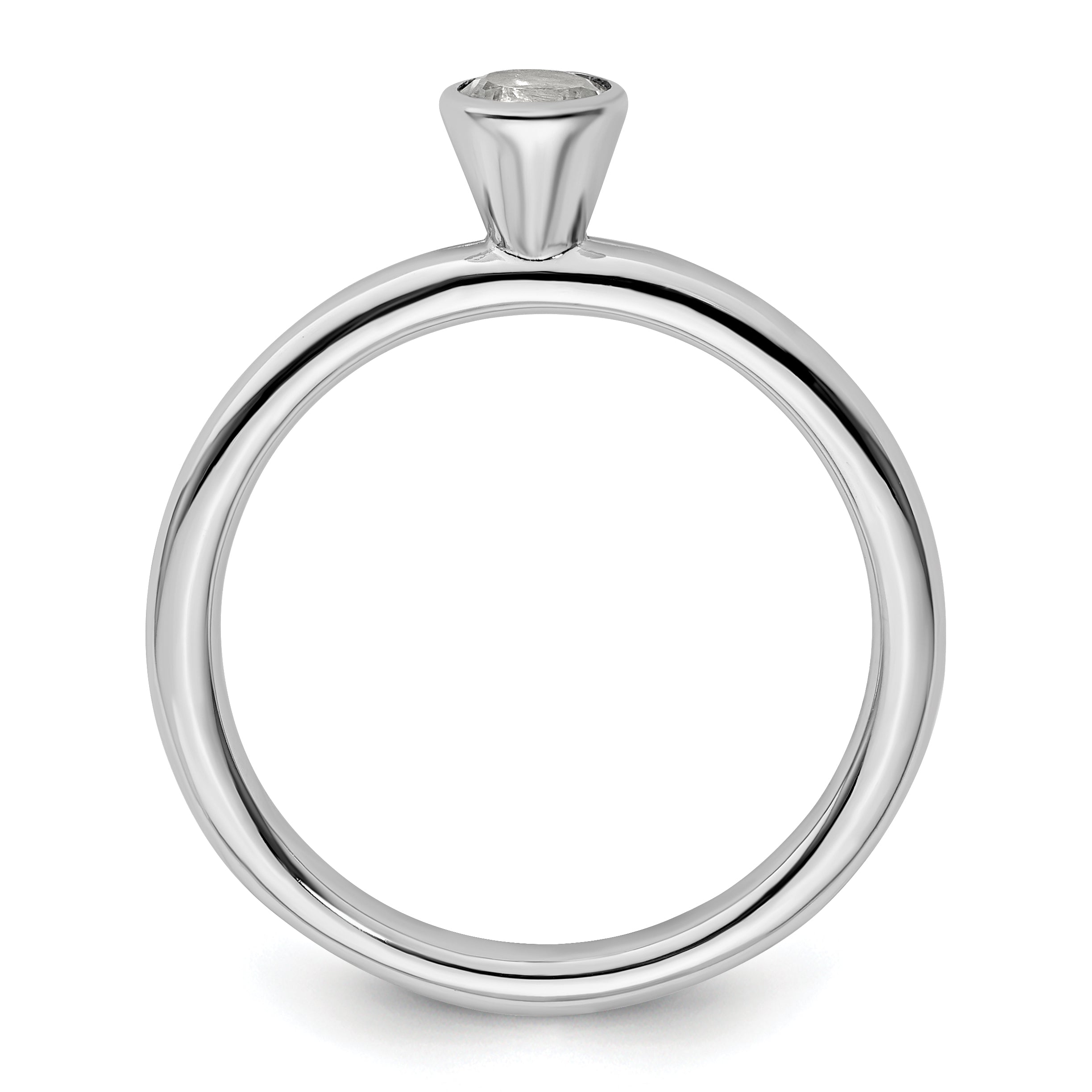 White Topaz Stackable Ring in Sterling Silver Secondary image