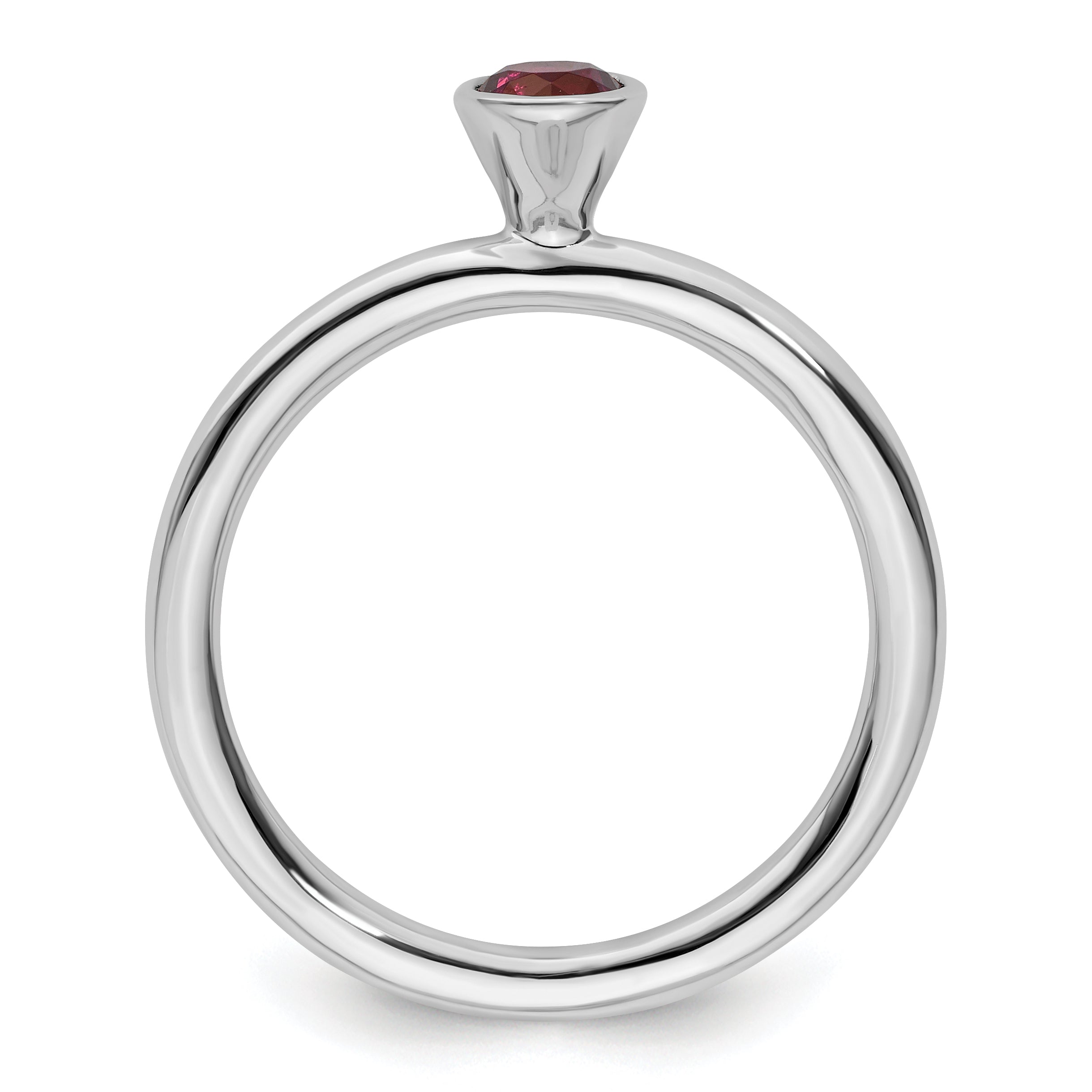 SS Stackable Expressions High 4mm Round Rhodolite Garnet Ring Secondary image