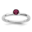 SS Stackable Expressions High 4mm Round Rhodolite Garnet Ring