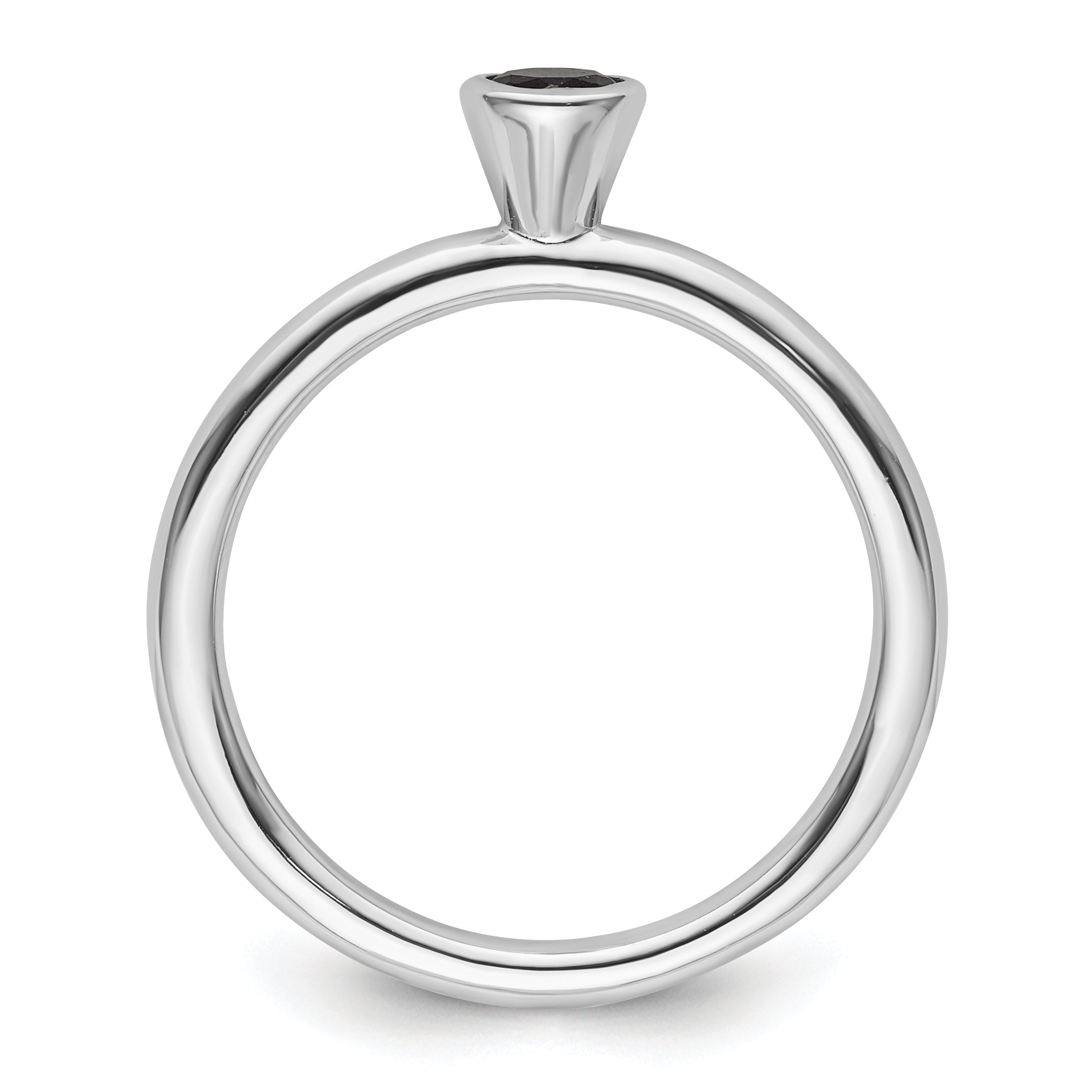 Sterling Silver Stackable Expressions High 4mm Round Cr. Sapphire Ring Secondary image