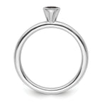 Sterling Silver Stackable Expressions High 4mm Round Cr. Sapphire Ring