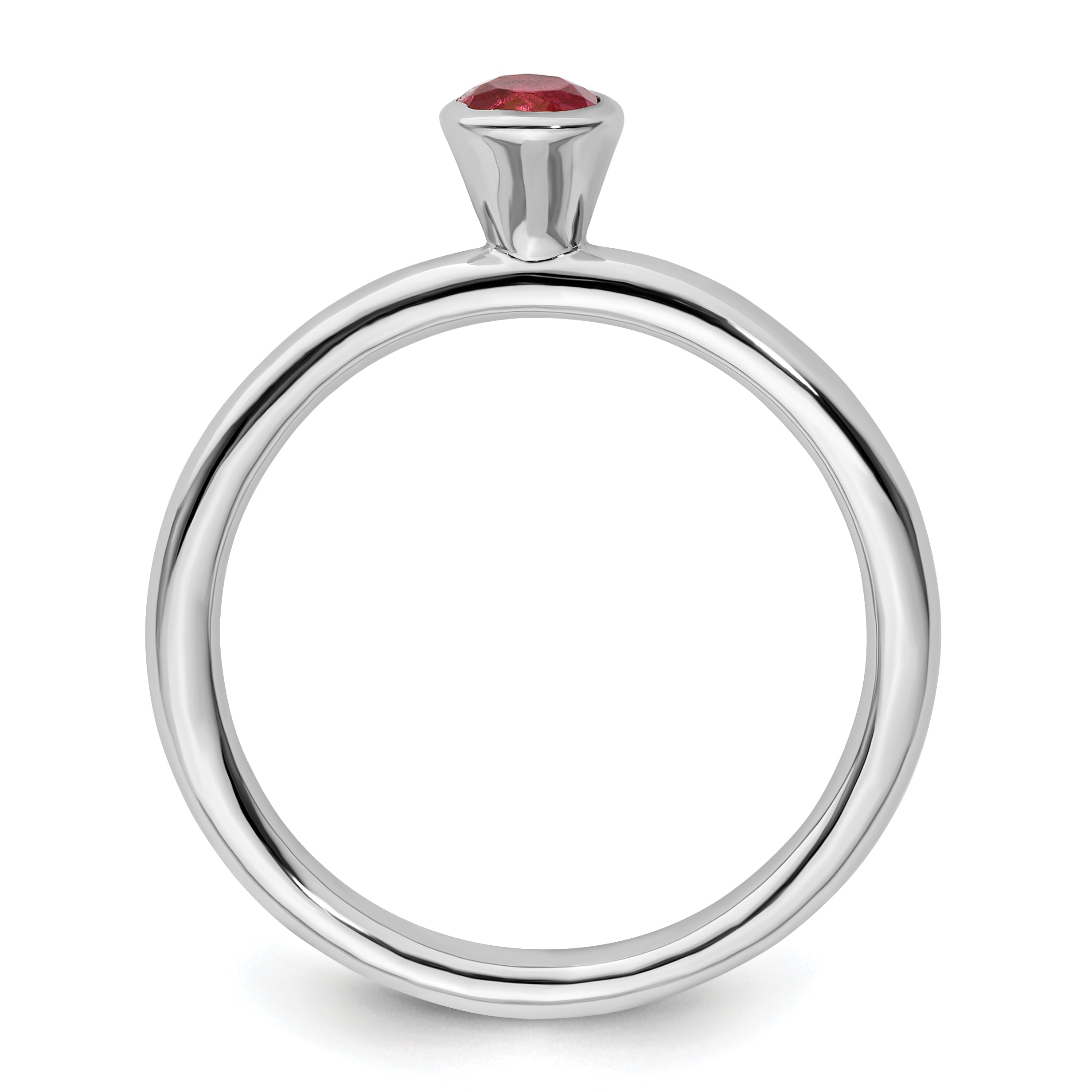 SS Stackable Expressions High 4mm Round Pink Tourmaline Ring Secondary image