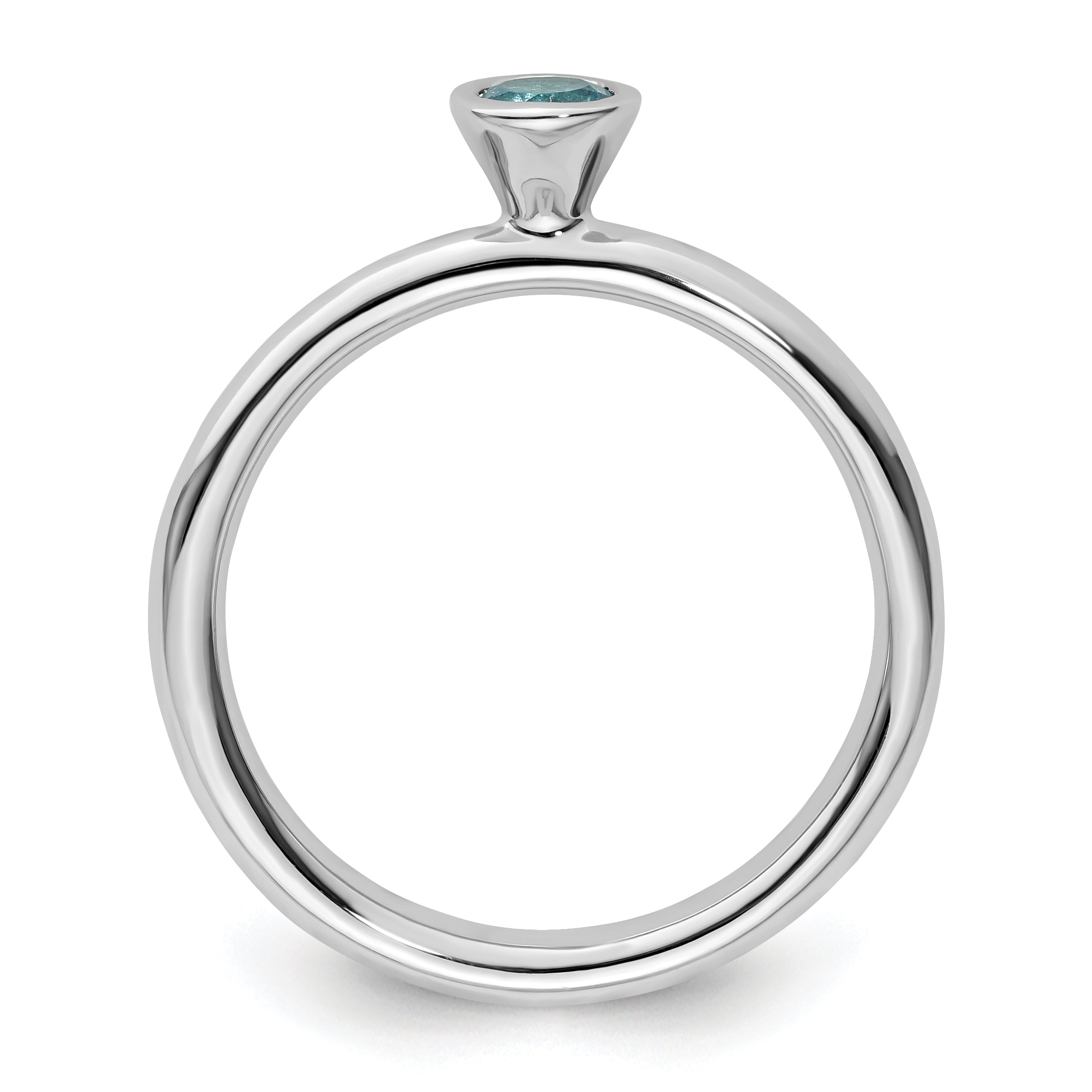 Blue Topaz Stackable Ring in Sterling Silver Secondary image