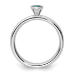 Sterling Silver Stackable Expressions High 4mm Round Blue Topaz Ring