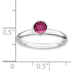 SS Stackable Expressions High 5mm Round Pink Tourmaline Ring