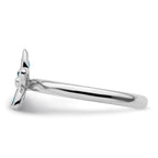 Sterling Silver Stackable Expressions Blue Topaz Flower Ring