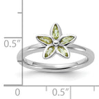 Sterling Silver Stackable Expressions Peridot Flower Ring