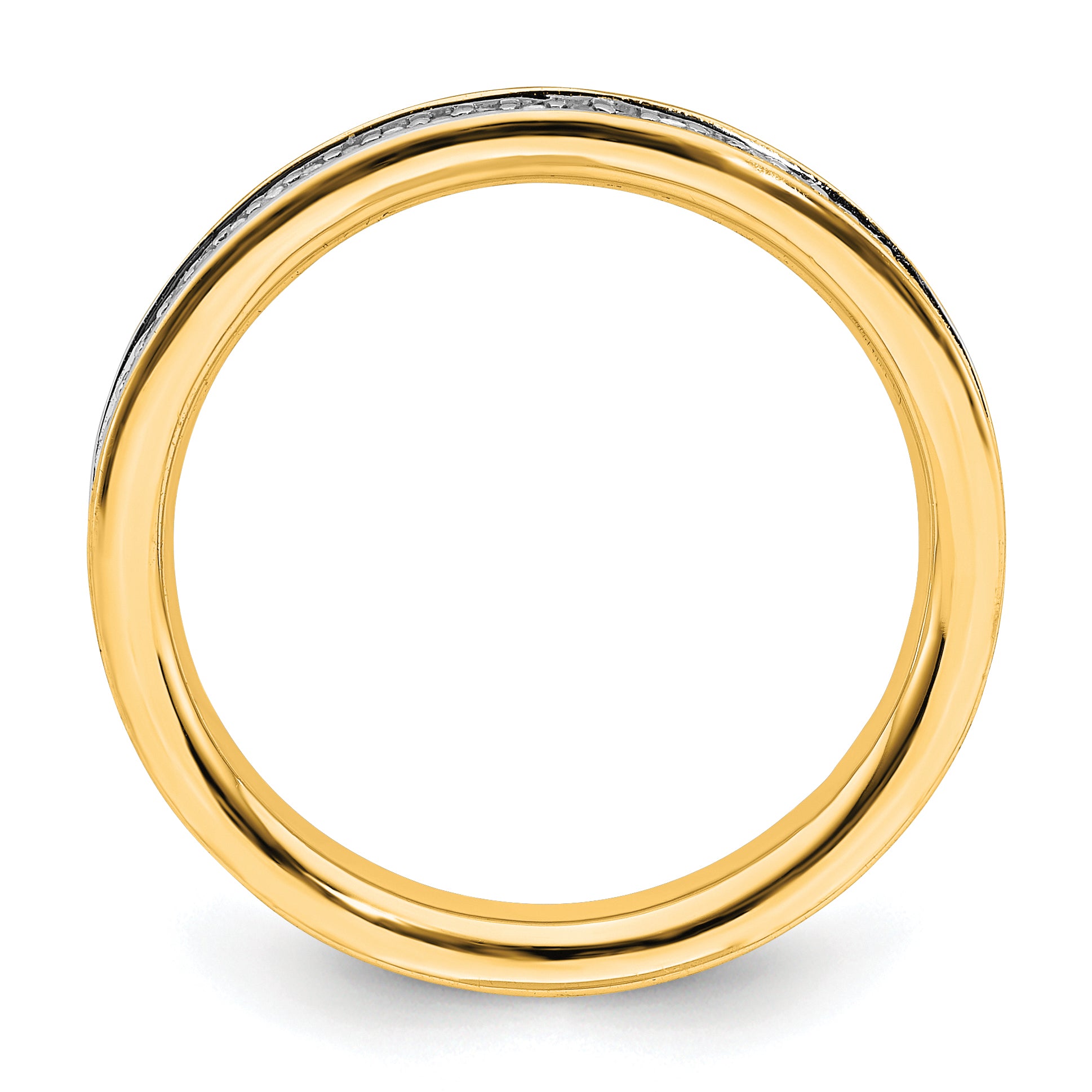 Sterling Silver Stackable Expressions & Diamonds Gold-plated Ring Secondary image