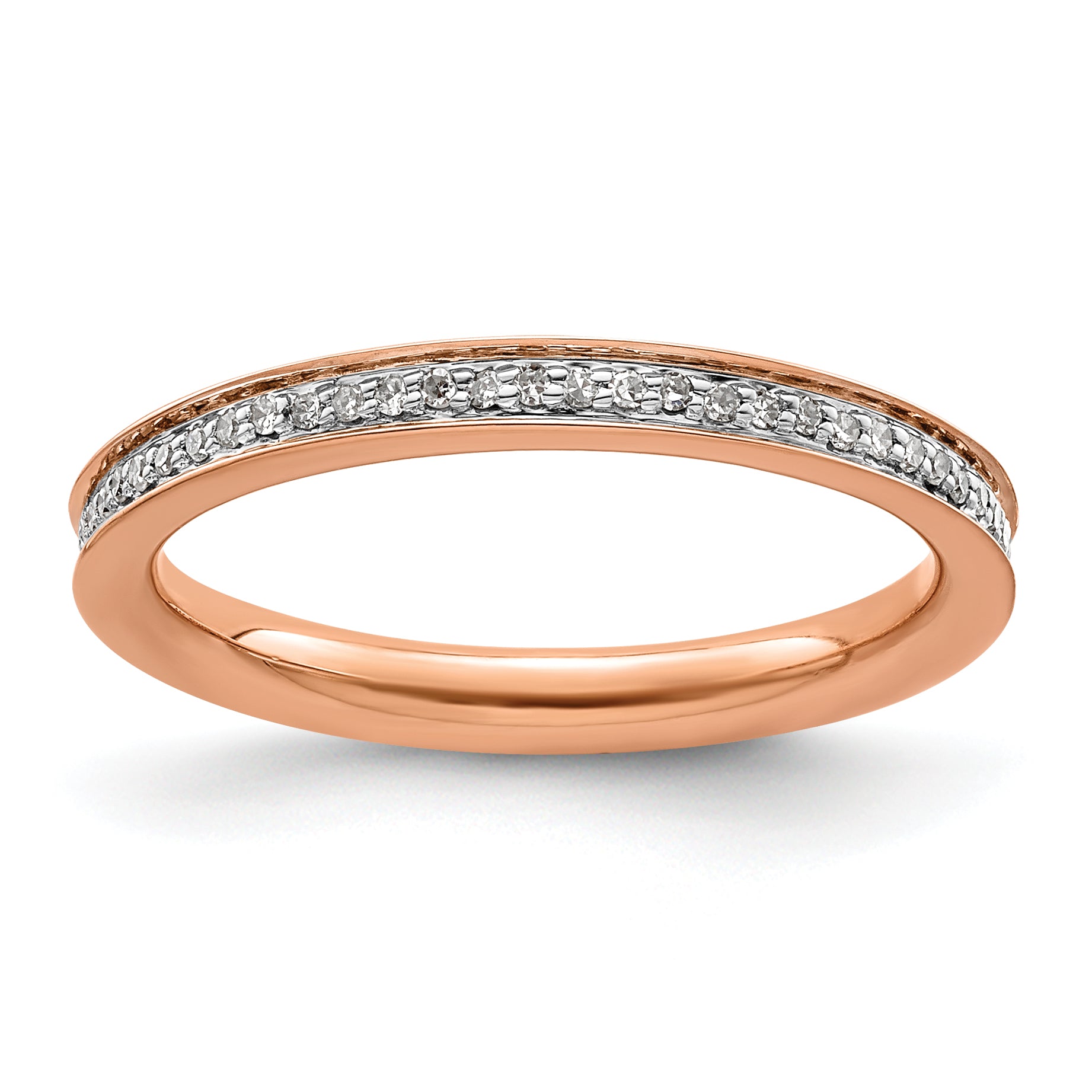 Sterling Silver Stackable Expressions & Diamonds Pink-plated Ring Main image