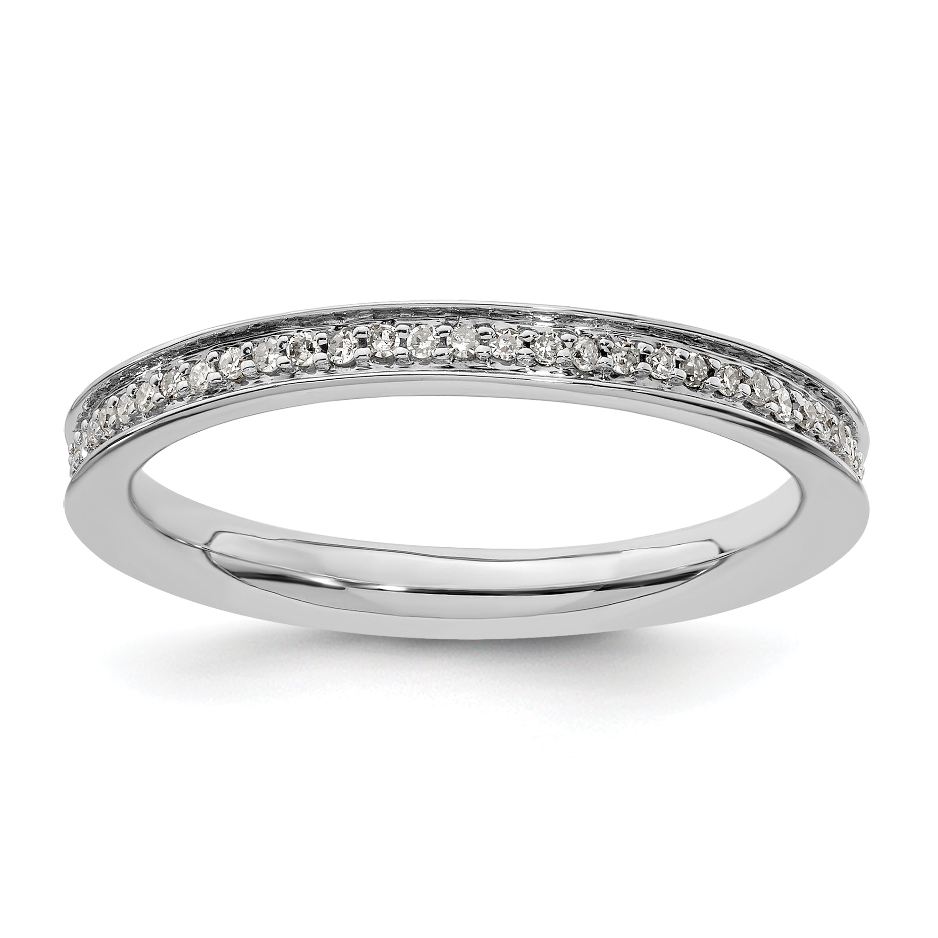 Sterling Silver Stackable Expressions & Diamonds Polished Ring Main image