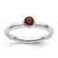 Sterling Silver Stackable Expressions Low 4mm Round Garnet Ring
