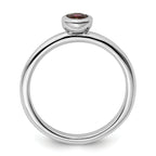 SS Stackable Expressions Low 4mm Round Rhodolite Garnet Ring