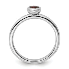 SS Stackable Expressions Low 4mm Round Rhodolite Garnet Ring
