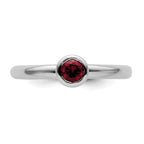 Sterling Silver Stackable Expressions Low 4mm Round Cr. Ruby Ring